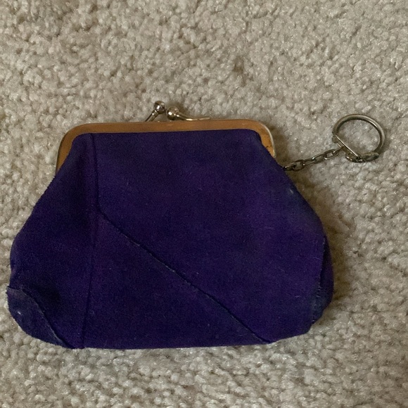 Vintage suede coin key change purse - Picture 4 of 5